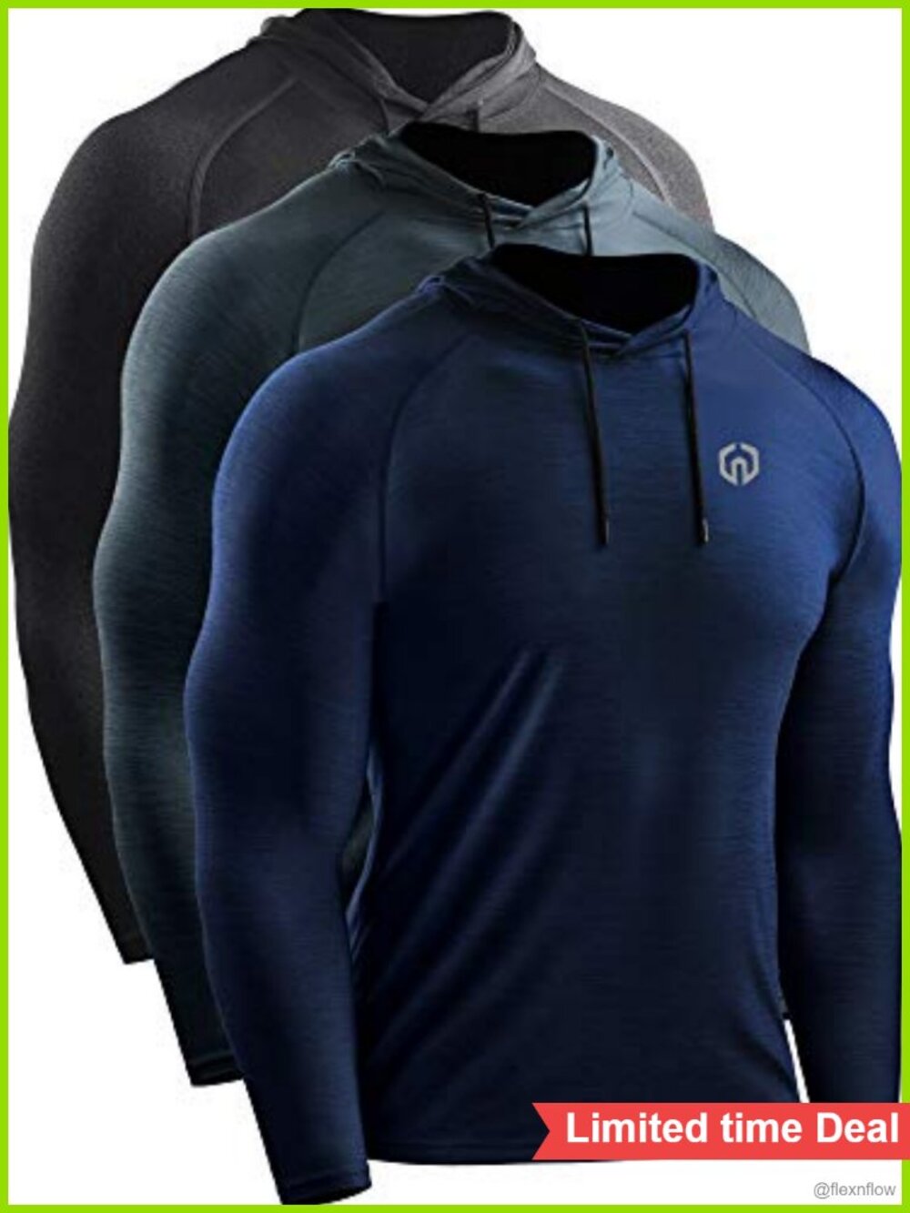 Men's Athletic Long Sleeve T-Shirts 3-Pack Quick Dry UPF Workout